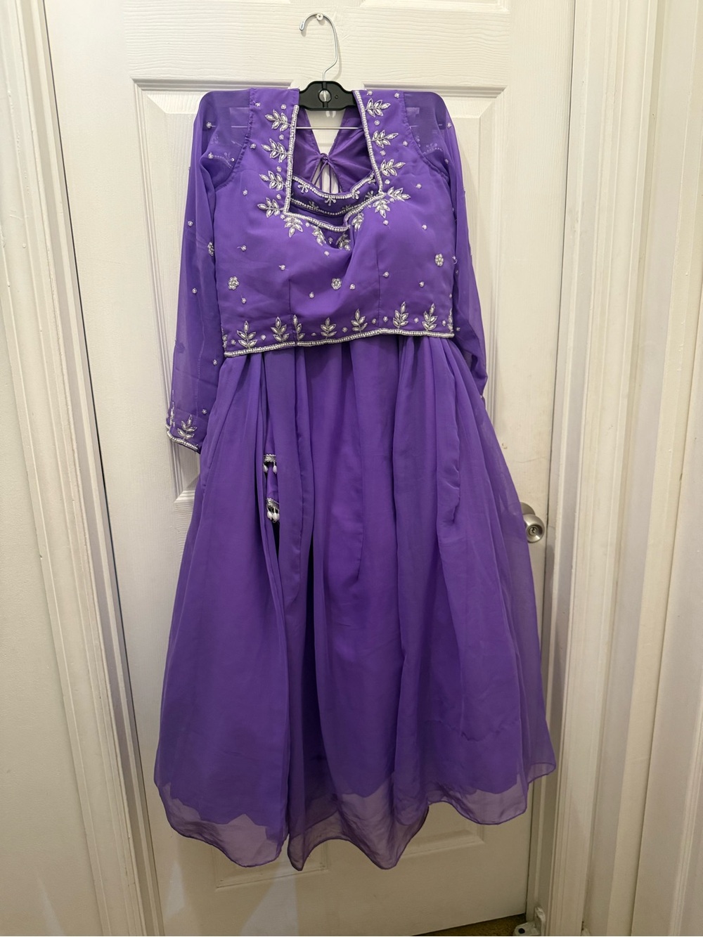 India Boutique Purple Lehenga with Silver Embellishment